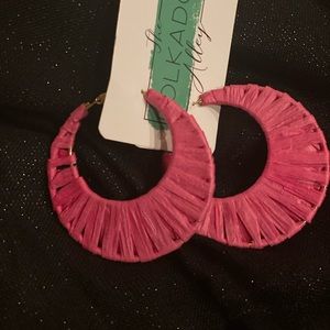 Raffia loop Earrings - pierced